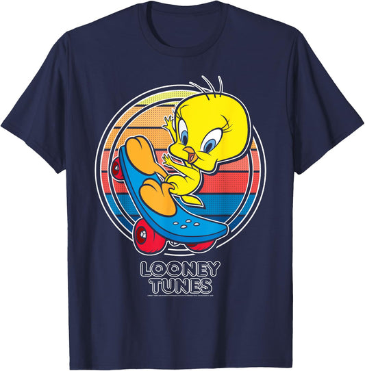 Looney Tunes Tweety Bird Skate Portrait T-Shirt - T-Shirt | Navy