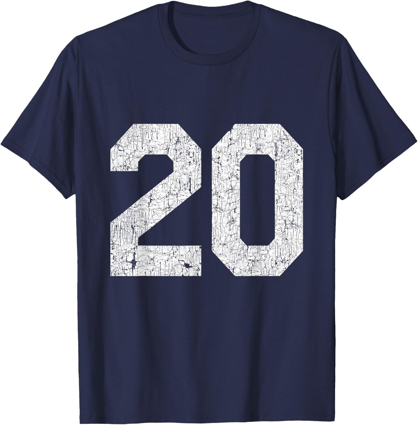 Jersey Uniform Number #20, 20th Birthday T-Shirt - T-Shirt | Navy