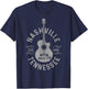 Nashville Tennessee Vintage Guitar Country Music City T-Shirt - T-Shirt | Navy