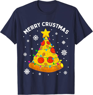 Merry Crustmas Pizza Christmas Tree Xmas Gifts Kids Men T-Shirt - T-Shirt | Navy