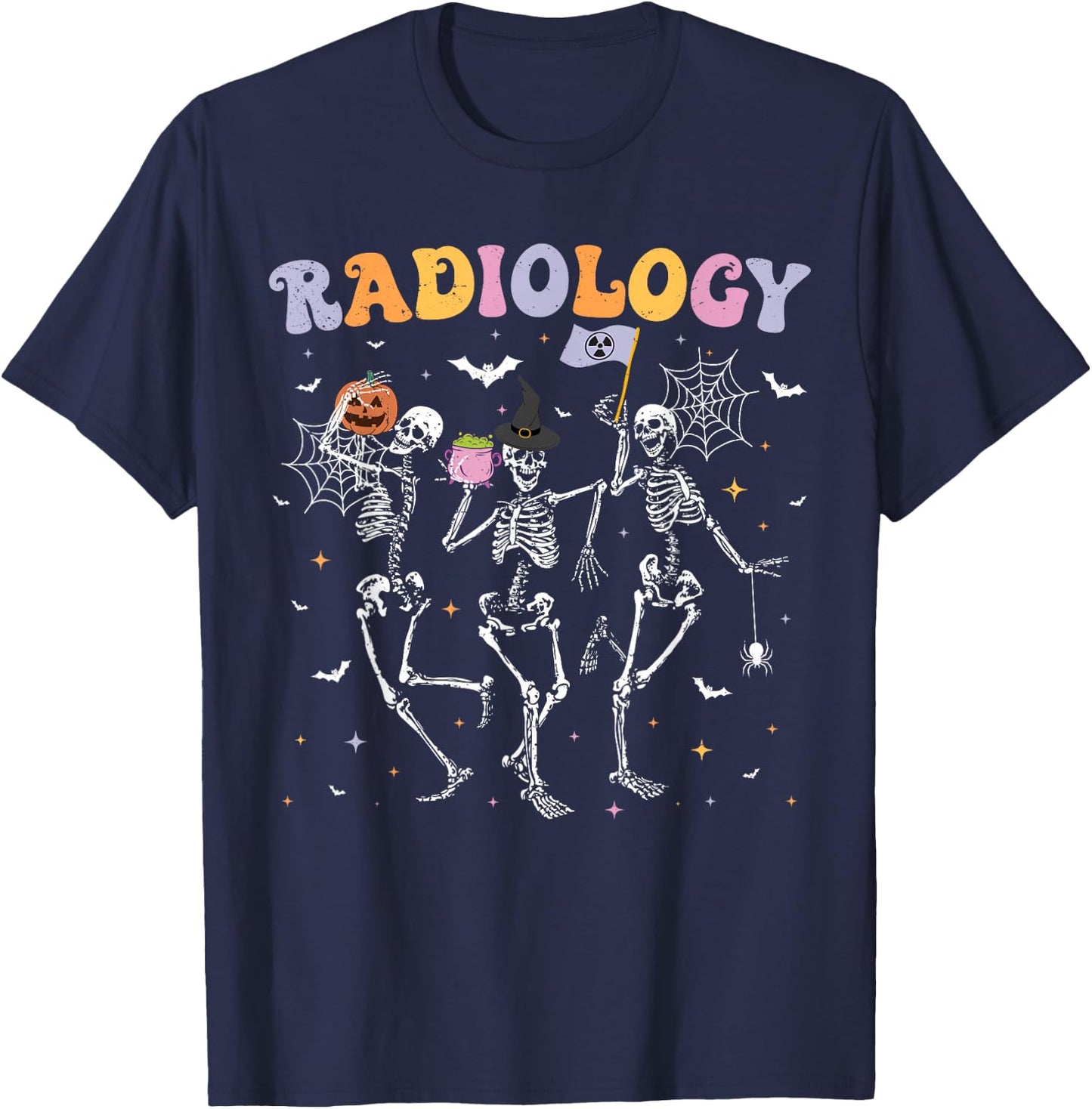 Dancing Skeleton Radiology Halloween RAD Tech X-ray Tech T-Shirt - T-Shirt | Navy
