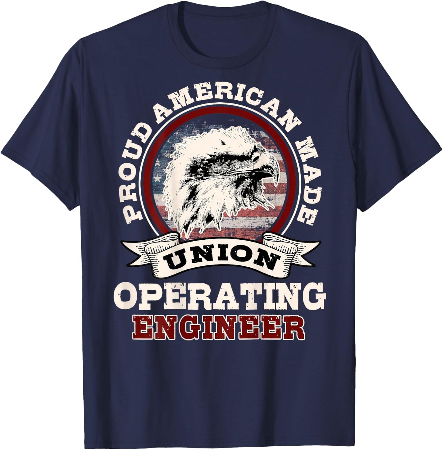 Operating Engineers Design On Back Of Clothing T-Shirt - T-Shirt | Navy