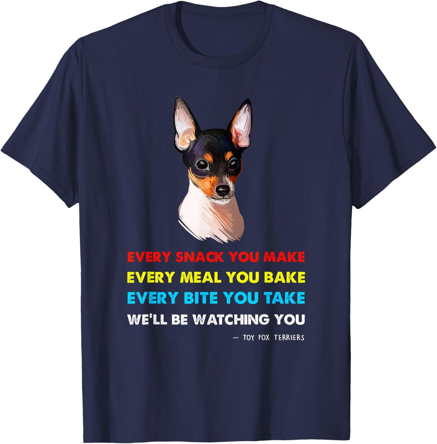 Toy Fox Terrier Dog Shirt | Toy Fox Terrier T-Shirt - T-Shirt | Navy