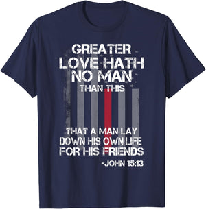 Christian Firefighter Bible Quote Shirt T-Shirt - T-Shirt | Navy