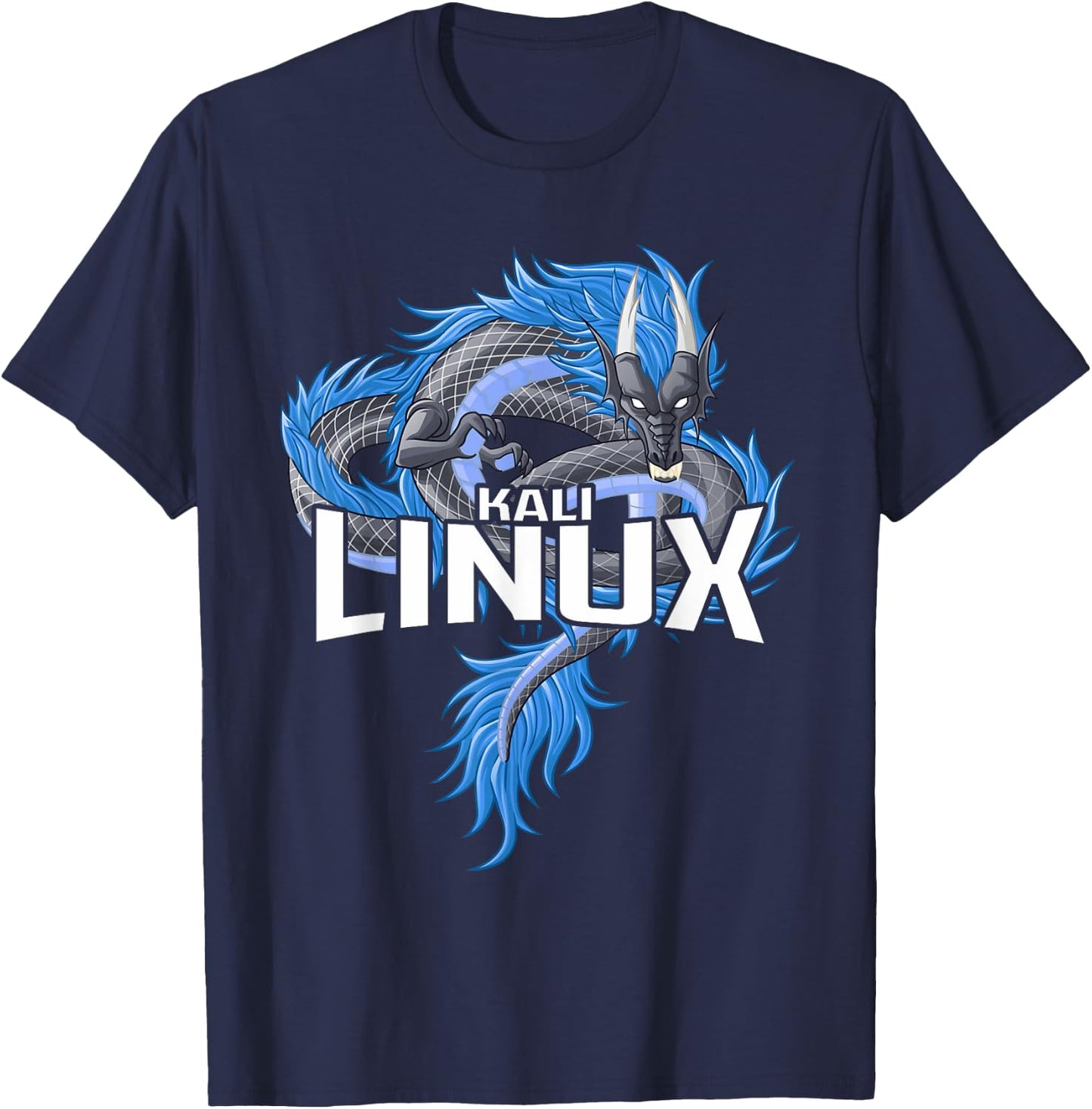Kali Linux Dragon Artistic Representation T-Shirt - T-Shirt | Navy