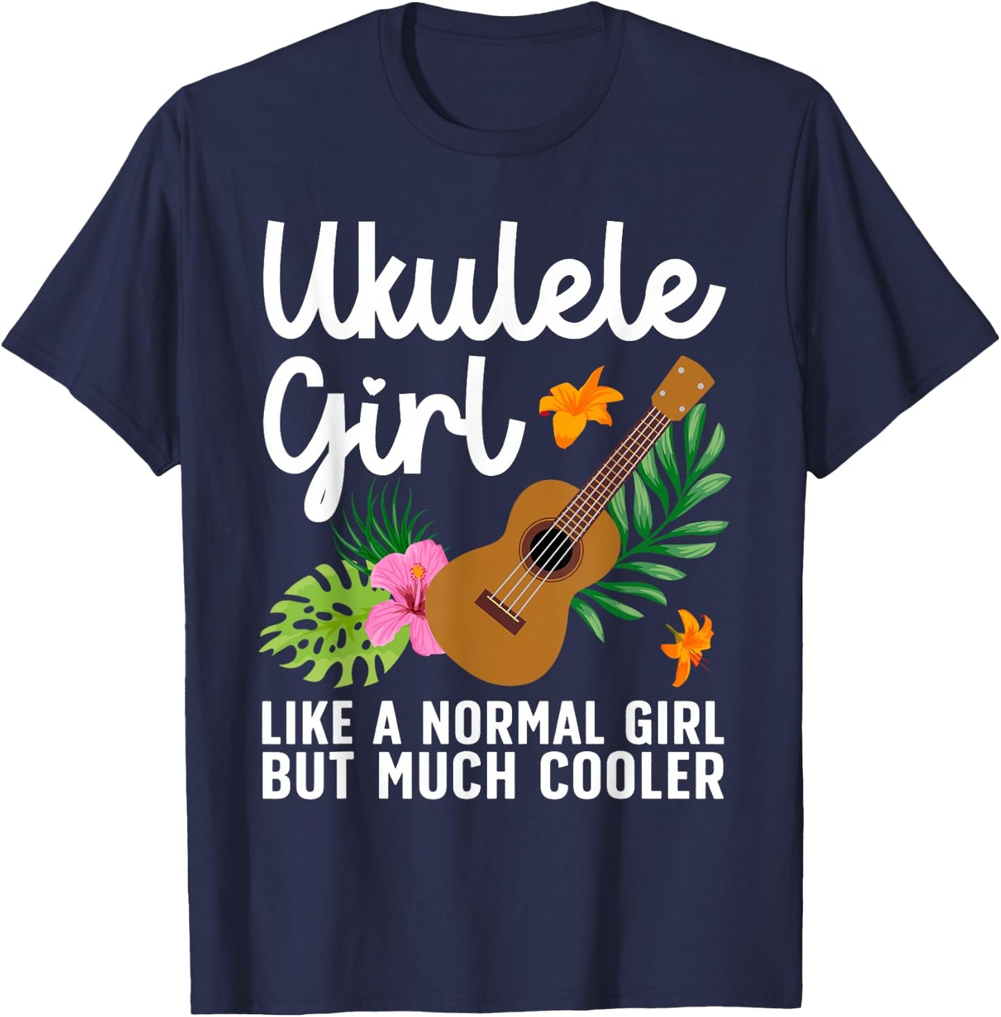Funny Ukulele Design Girls Kids Guitar Uke Lovers T-Shirt - T-Shirt | Navy