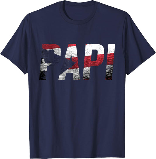 Puerto Rico Patriotic Papi Pride T-Shirt - T-Shirt | Navy