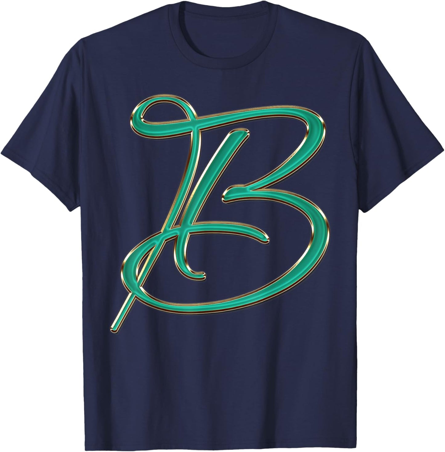 Monogram Initial Letter B T-Shirt - T-Shirt | Navy