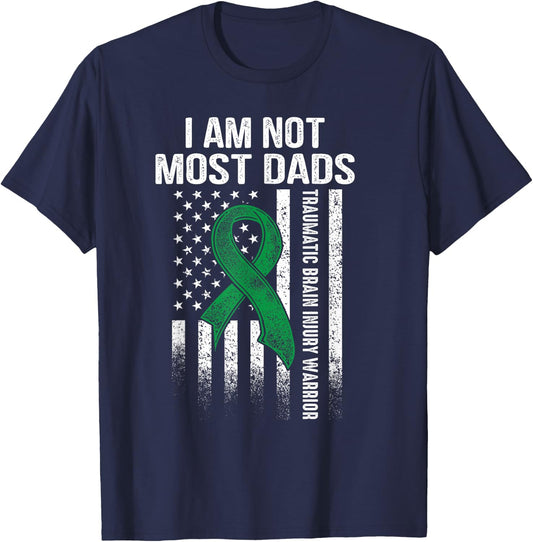 Traumatic Brain Injury Survivor Most Dads TBI Warrior T-Shirt - T-Shirt | Navy