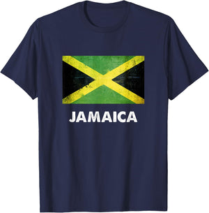 Jamaica Flag Shirt | Jamaican T-Shirt - T-Shirt | Navy