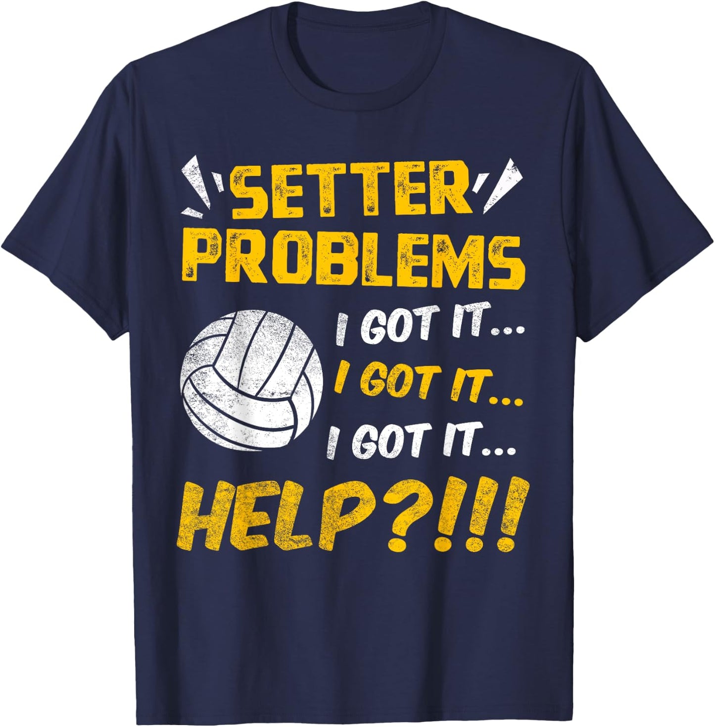 Volleyball Setter Team Sport Lover Player Quarterback Fan T-Shirt - T-Shirt | Navy