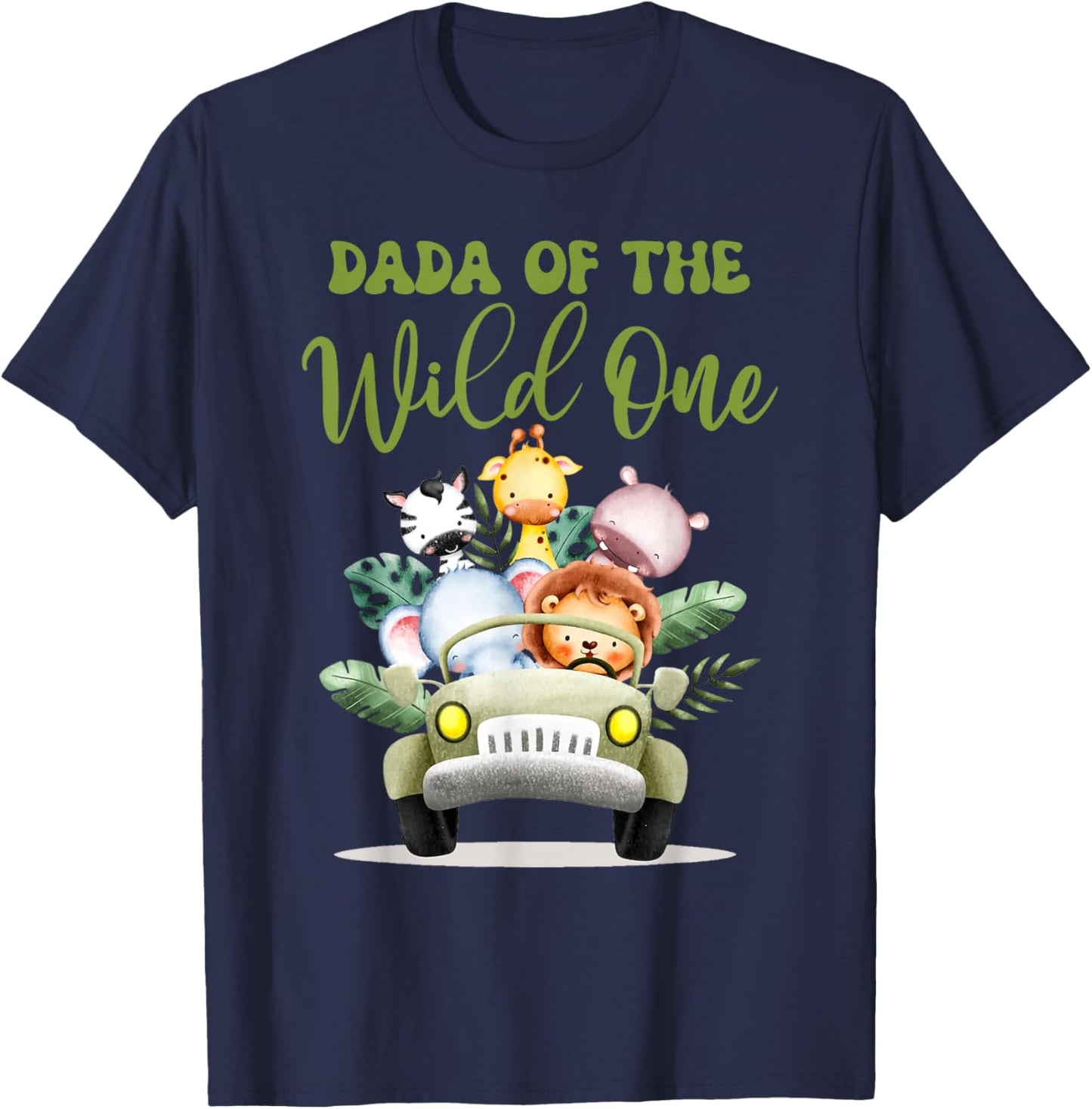 Dada Of The Wild One 1st Birthday Safari Family Matching T-Shirt - T-Shirt | Navy