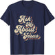 Ask Me About Jesus Retro Religious Christian Design T-Shirt - T-Shirt | Navy