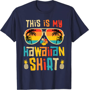 This is My Hawaiian Shirt Tropical Luau Costume Party Hawaii T-Shirt - T-Shirt | Navy