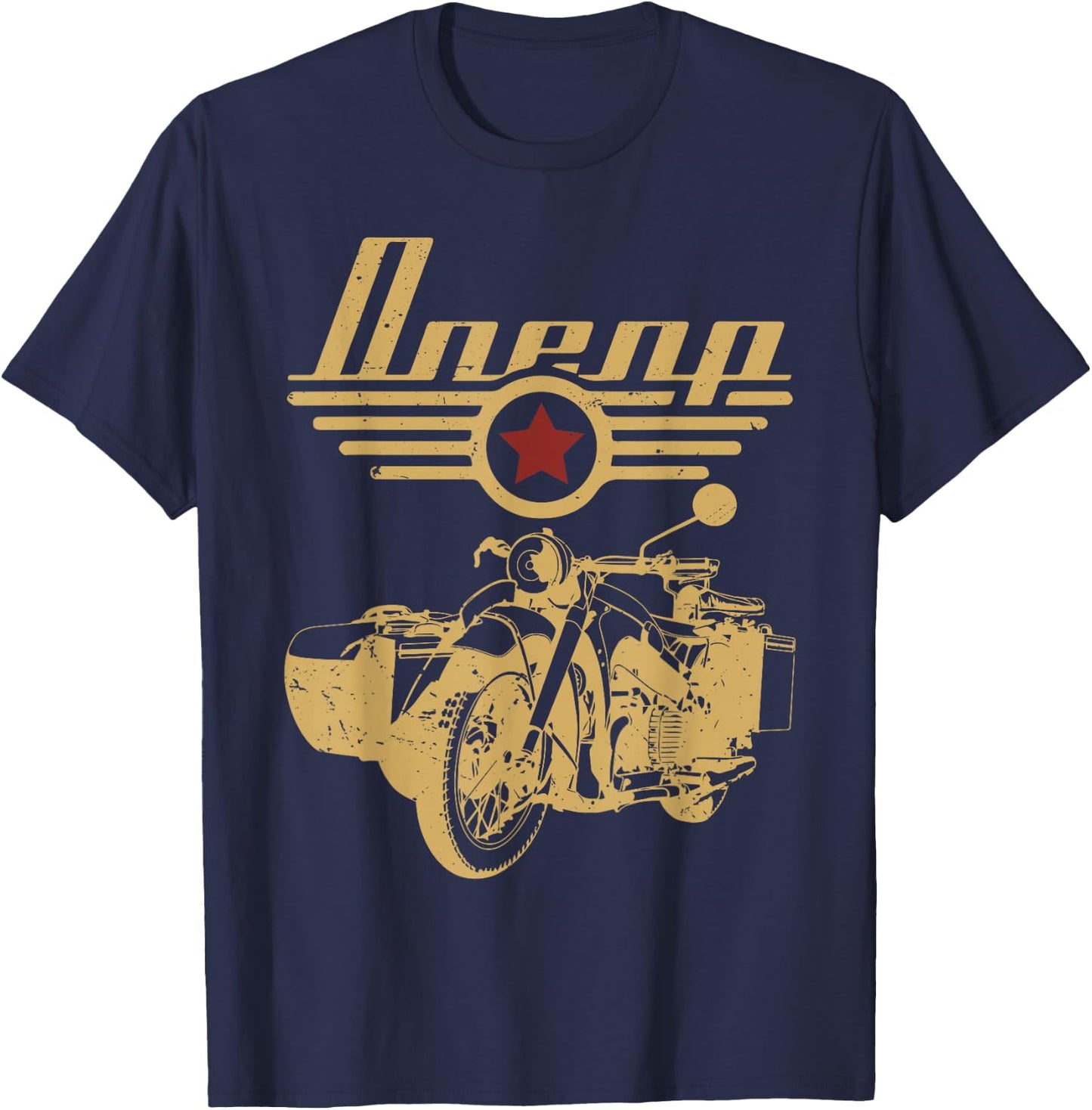 Dnepr motorcycle offroad motorcyclist T-Shirt - T-Shirt | Navy