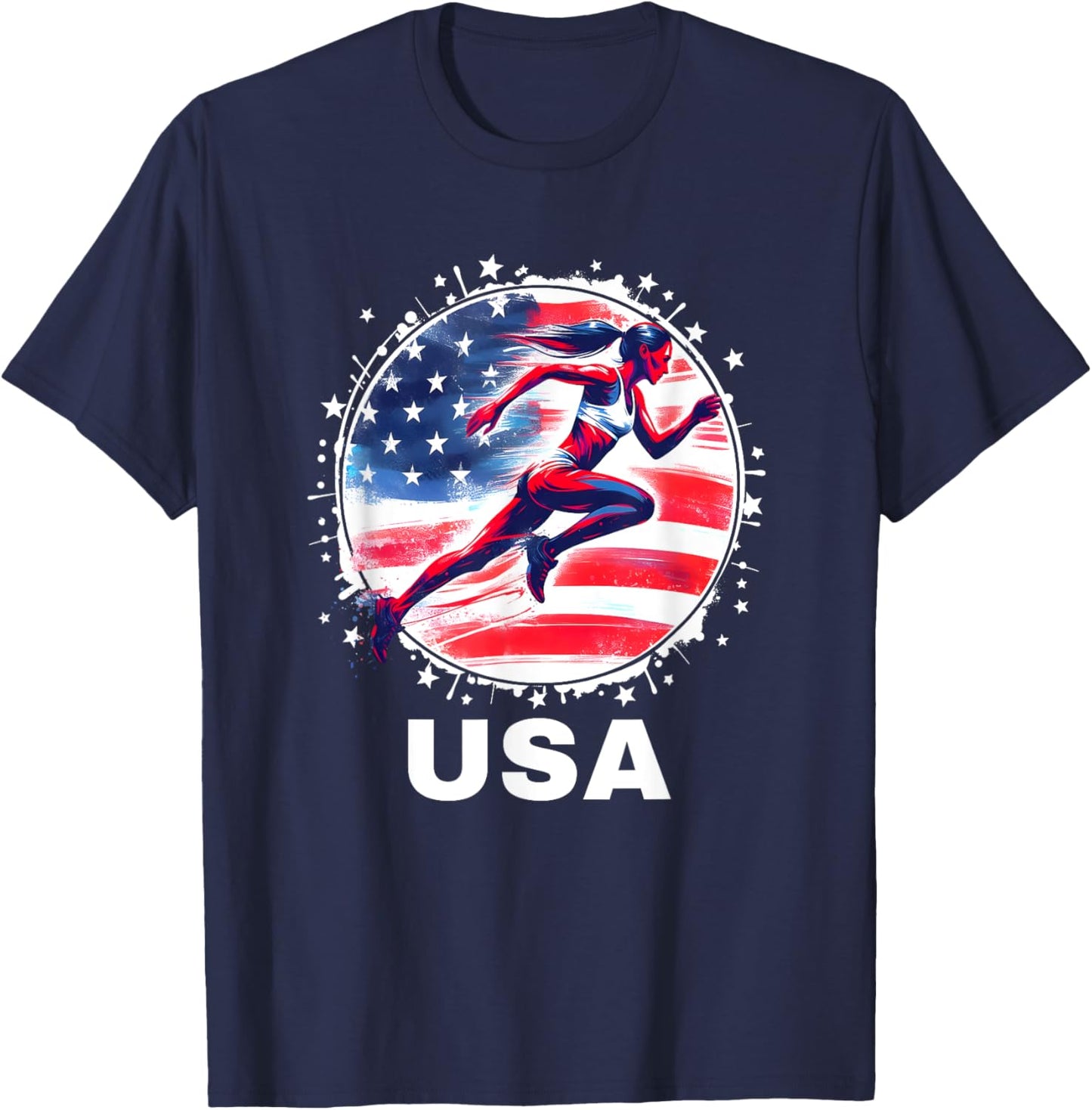 Track and Field USA Team Men Women Kids Track Apparel USA T-Shirt - T-Shirt | Navy