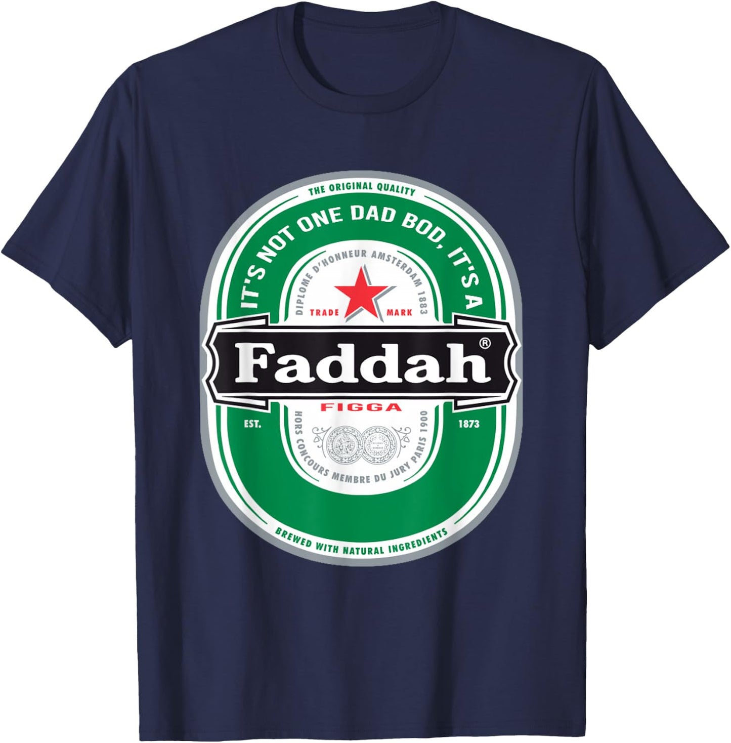 Funny Fathers Day Dad Bod Hawaiian Hawaii Pidgin Heine Beer T-Shirt - T-Shirt | Navy