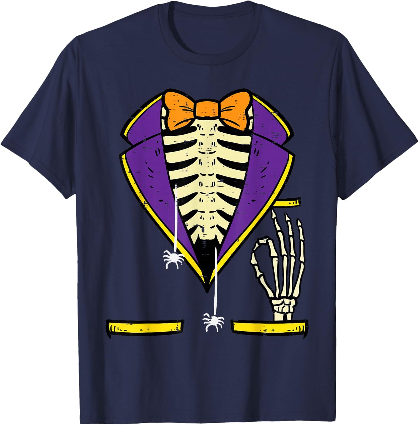 Halloween Tuxedo Skeleton Costume Men Boys Kids Toddler Men T-Shirt - T-Shirt | Navy