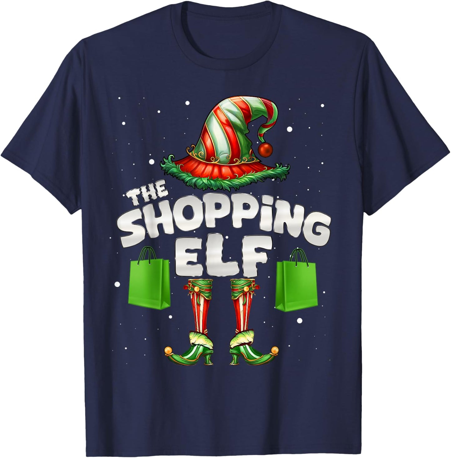 I'm The Shopping Elf Family Matching Group Christmas T-Shirt - T-Shirt | Navy