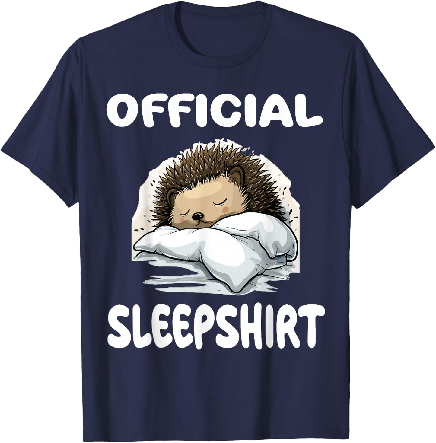 Hedgehog Animal Official Sleepshirt Pajamas Nightgown T-Shirt - T-Shirt | Navy