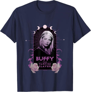 Buffy The Vampire Slayer Boho Style Vintage Buffy Portrait T-Shirt - T-Shirt | Navy