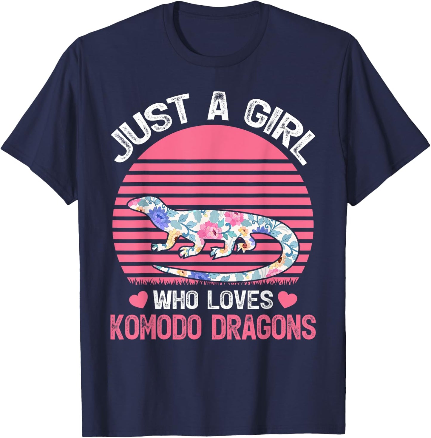 Komodo Dragon Lover Just A Girl Who Loves Komodo Dragons T-Shirt - T-Shirt | Navy