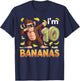 10 Year Old Monkey Birthday Safari Jungle Animal 10th B-day T-Shirt - T-Shirt | Navy