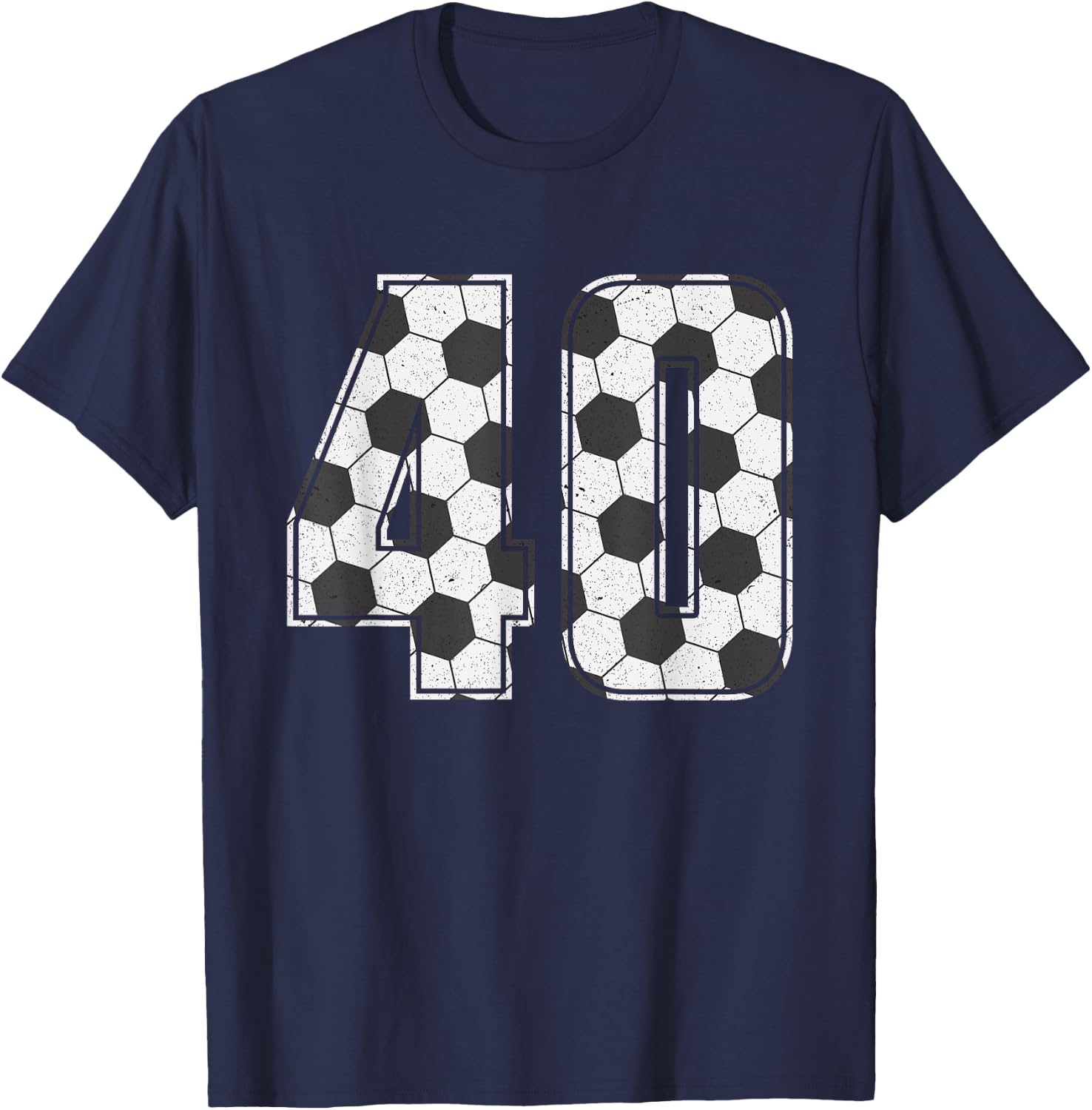 Soccer Player Number 40 Forty Soccer Birthday T-Shirt - T-Shirt | Navy