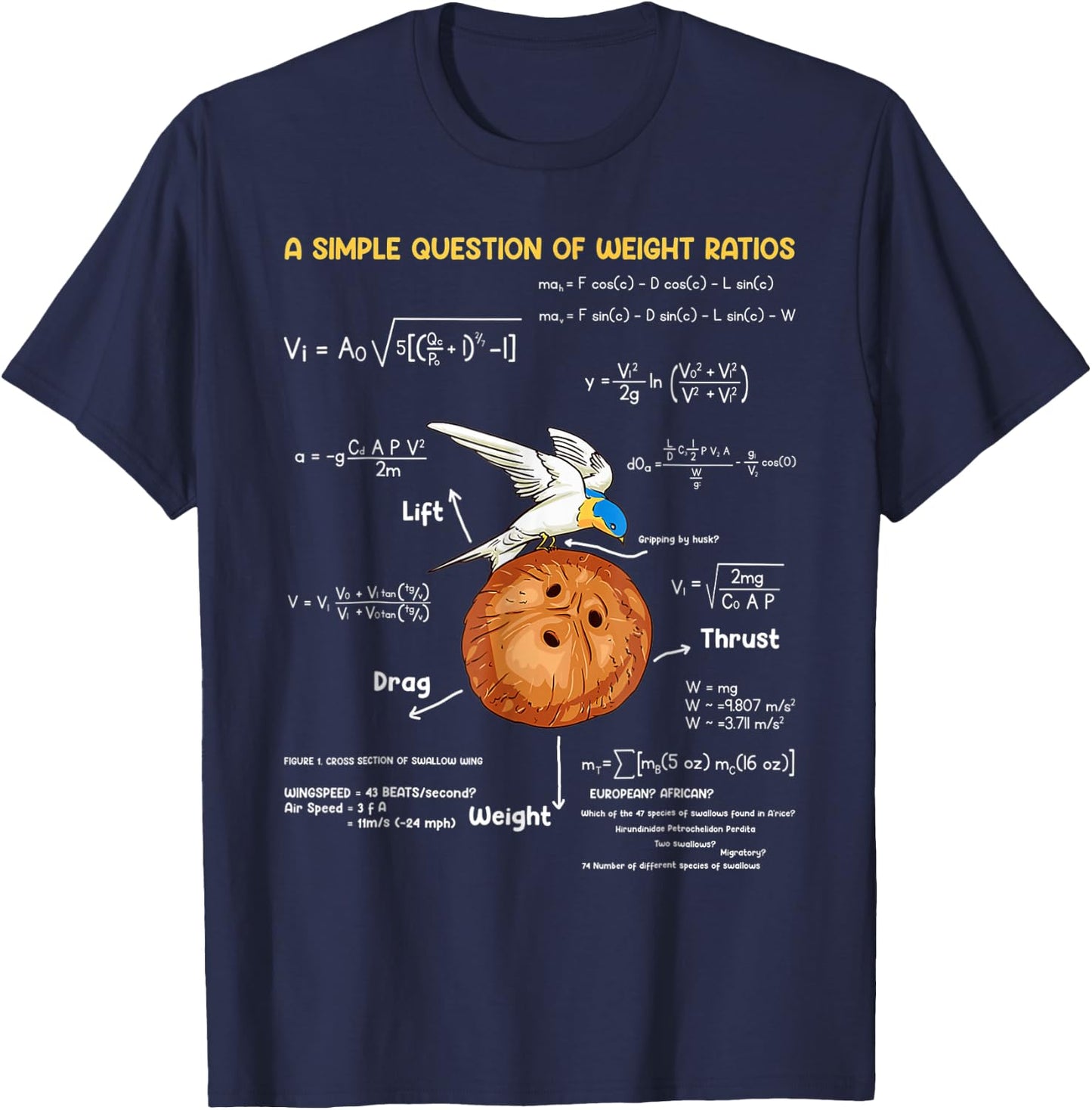 A Simple Question Of Weight Ratios Funny Math Teacher T-Shirt - T-Shirt | Navy
