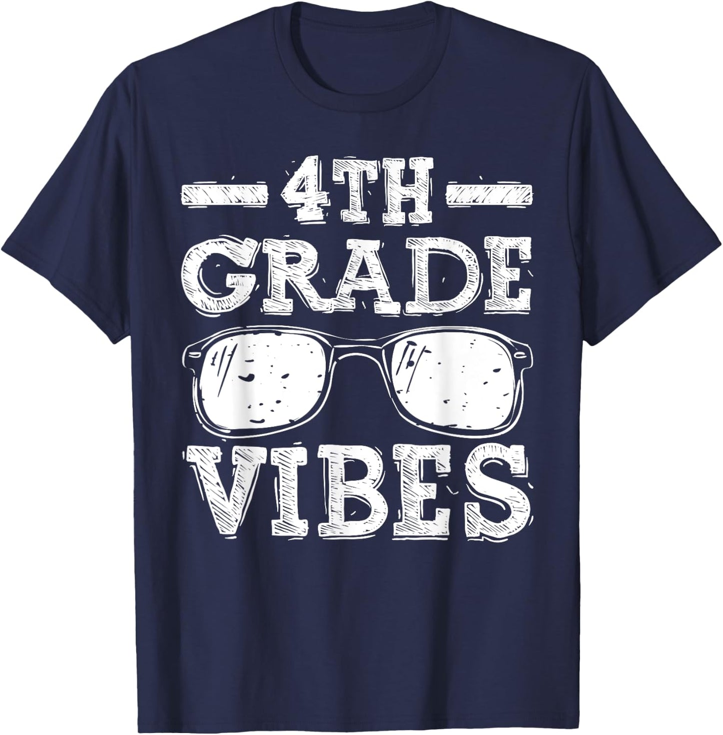 Back to School 4th Grade Vibes, First Day Teacher Children T-Shirt - T-Shirt | Navy
