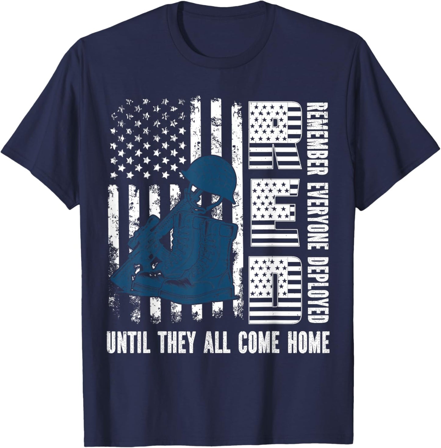 Red Friday Military We Wear Red Support Our troops US Flag T-Shirt - T-Shirt | Navy