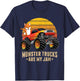 Vintage Fox Monster Truck Are My Jam Retro Sunset Boys Gift T-Shirt - T-Shirt | Navy