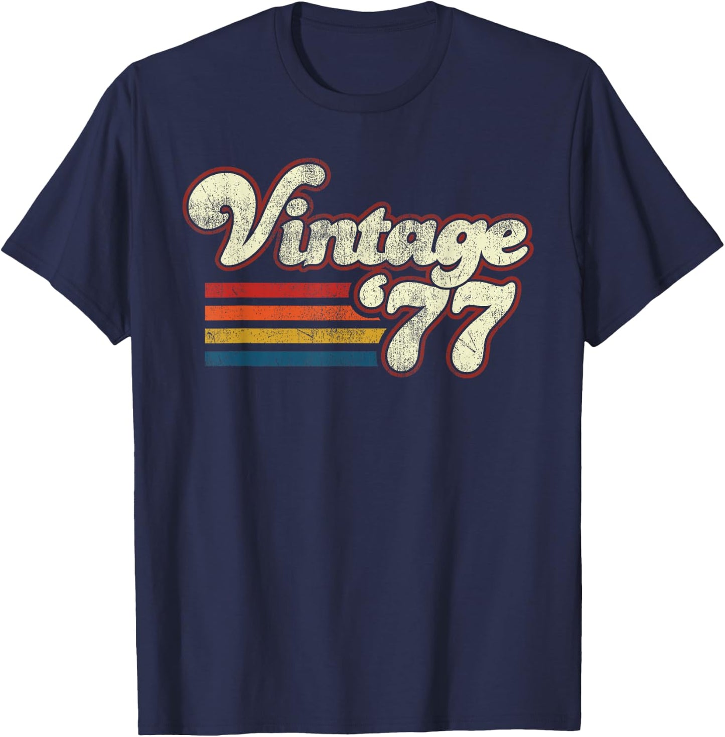 Vintage 1977 46 Birthday T-Shirt - T-Shirt | Navy