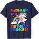 Mawmaw Of The Birthday Princess Unicorn Rainbow Gifts T-Shirt - T-Shirt | Navy