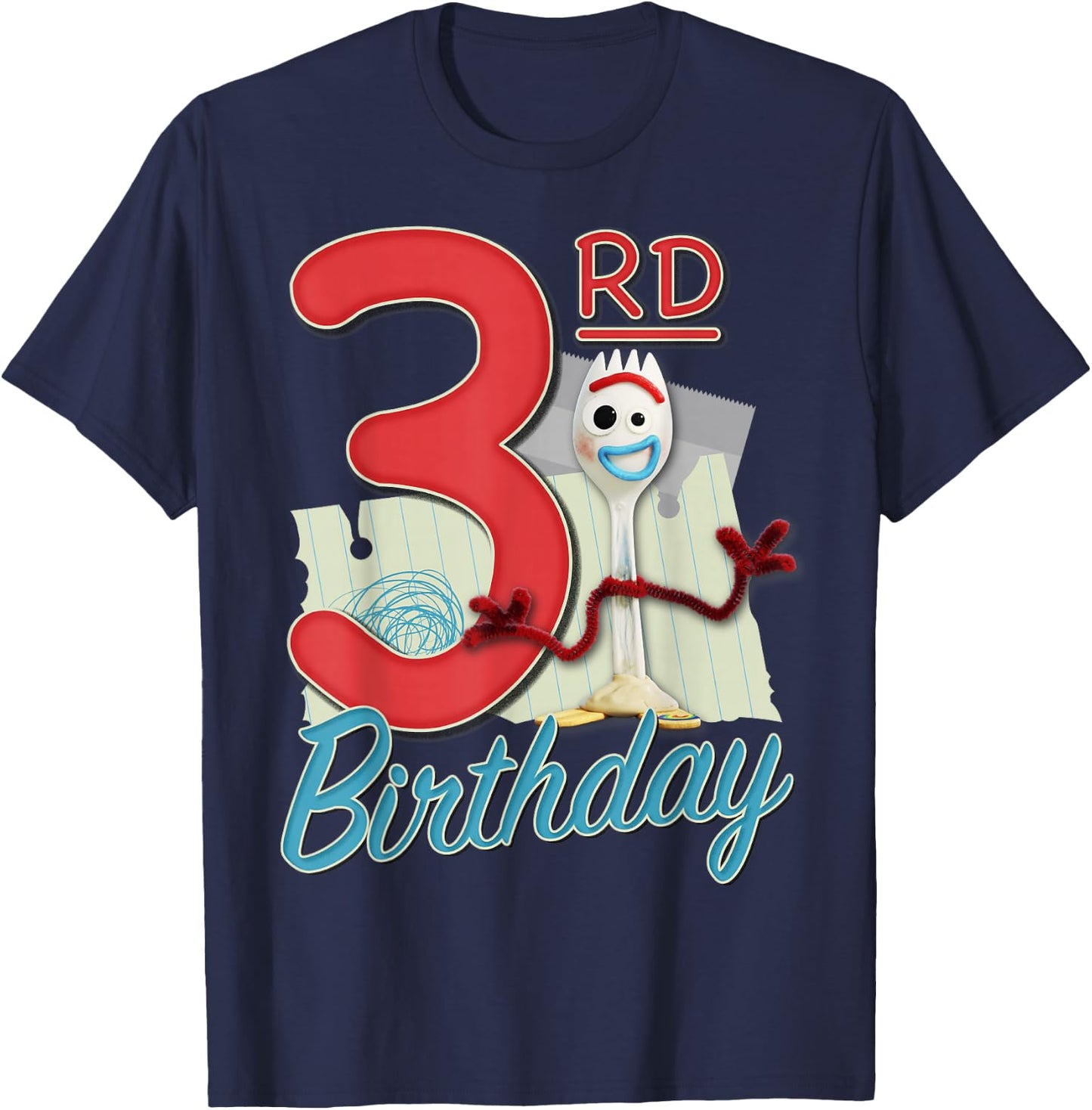 Disney Pixar Toy Story 4 Forky 3rd Birthday T-Shirt - T-Shirt | Navy