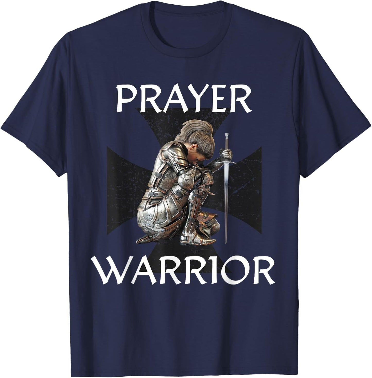 Christian Bible Verse Religious Gifts Women Prayer Warrior T-Shirt - T-Shirt | Navy