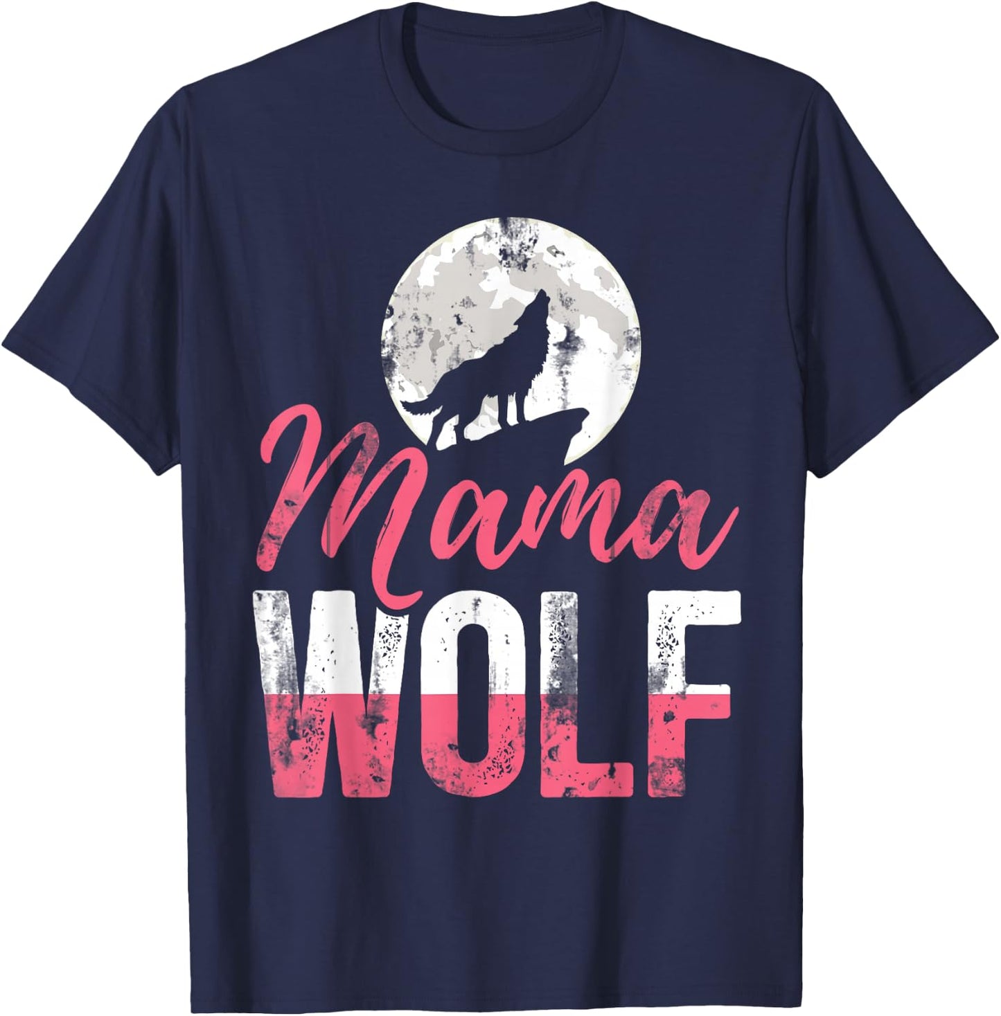 Wild Animal Lover Mothers Day Gift Mom Wolf T-Shirt - T-Shirt | Navy