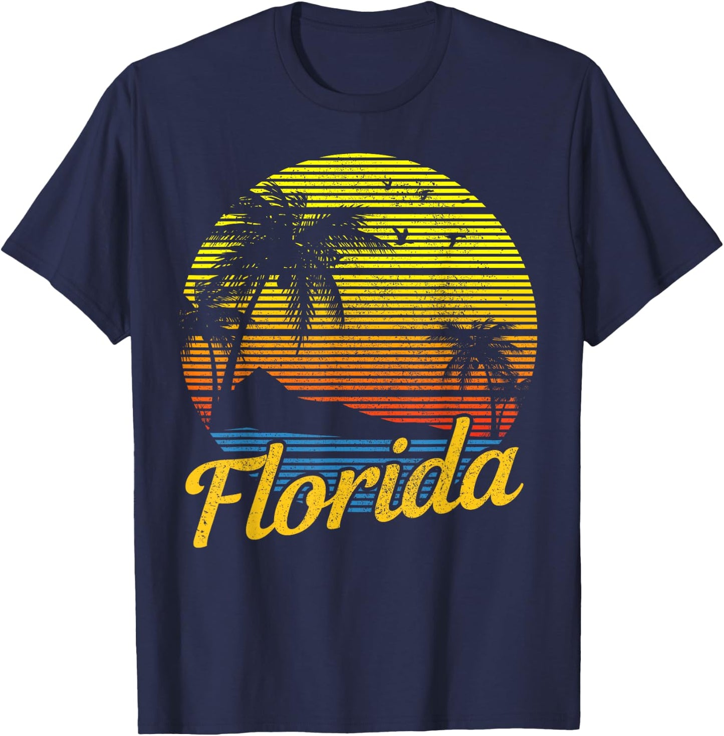 Florida Vintage Surfer USA America Souvenir Gift T-Shirt - T-Shirt | Navy