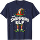 I'm The Swimming Elf Family Matching Group Christmas T-Shirt - T-Shirt | Navy