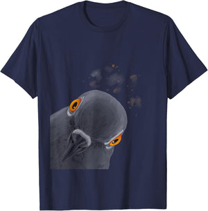 Funny Curious Pigeon T-Shirt - T-Shirt | Navy