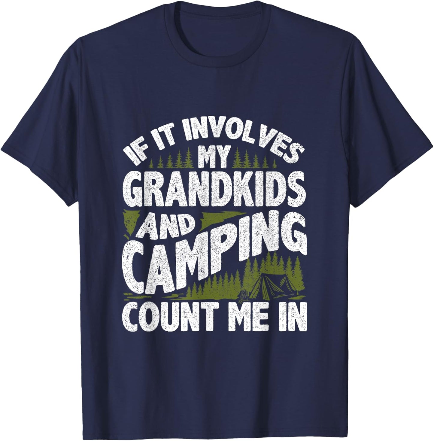 Camping Shirt Grandpa Camper RV Camping Vacation Grandma T-Shirt - T-Shirt | Navy