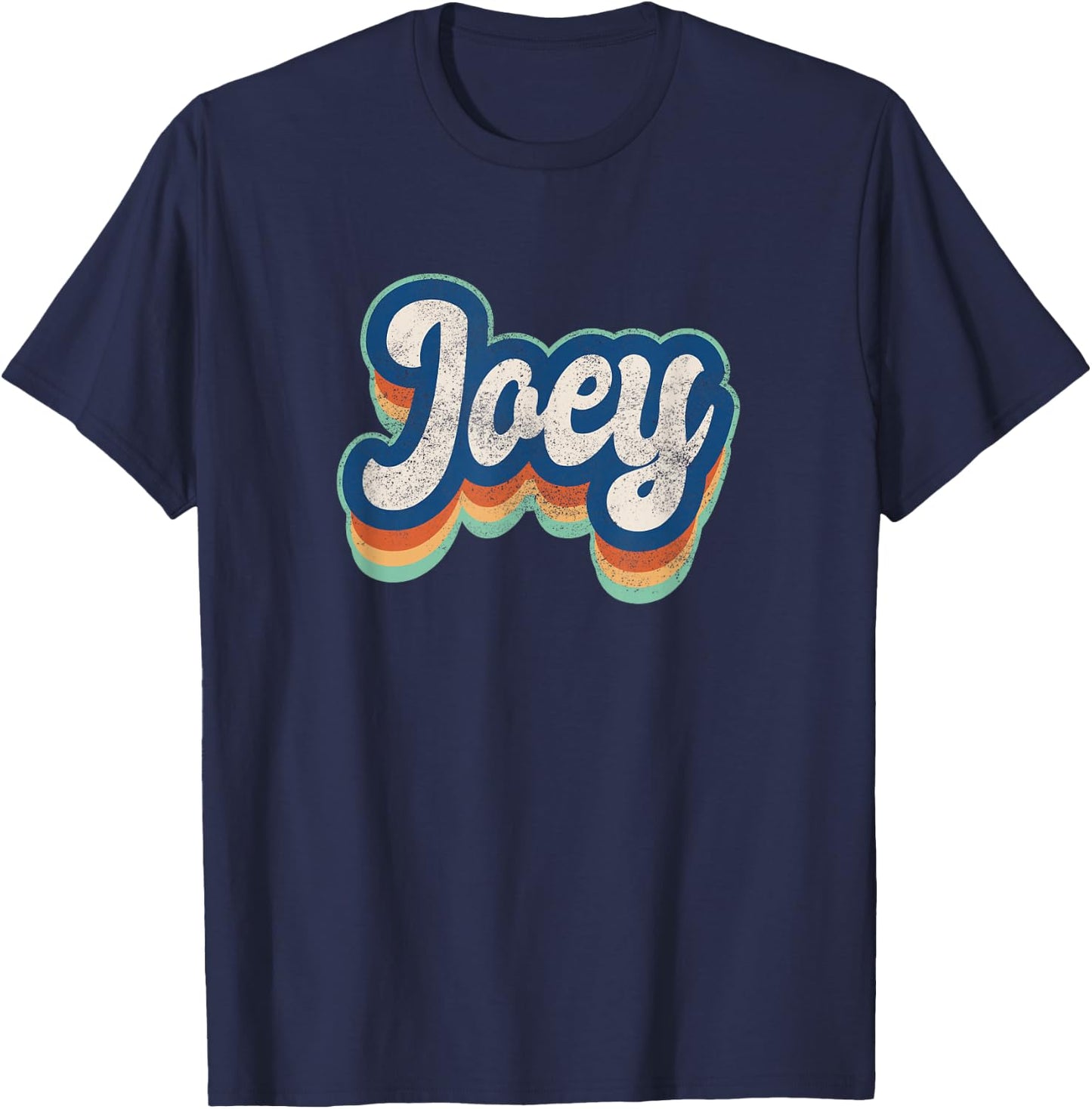 Joey First Name Boy Vintage Style 70s 80s Personalized T-Shirt - T-Shirt | Navy