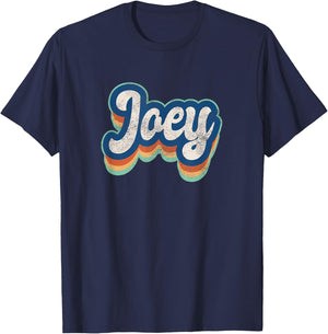 Joey First Name Boy Vintage Style 70s 80s Personalized T-Shirt - T-Shirt | Navy