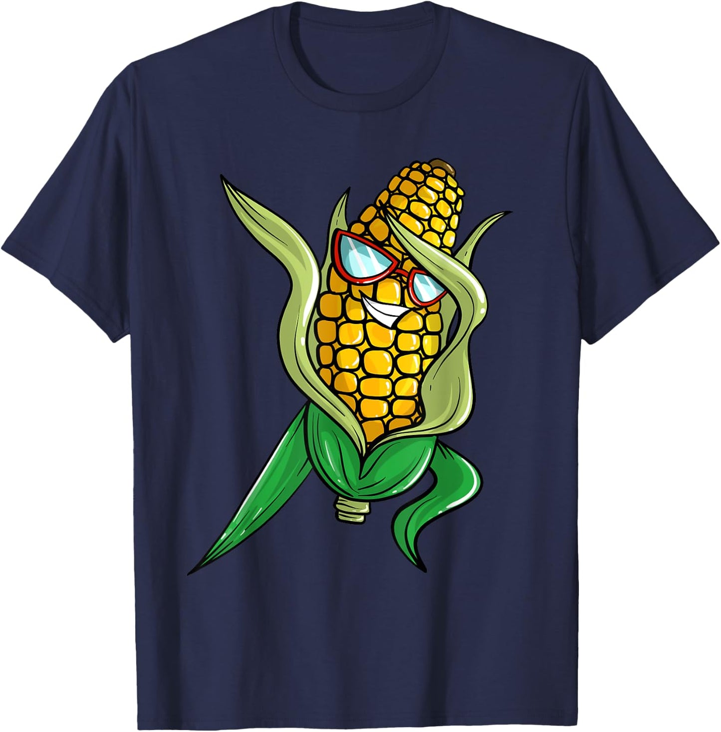 Funny Dabbing Corn Gift | Cute Dancing Farmers Men Women T-Shirt - T-Shirt | Navy