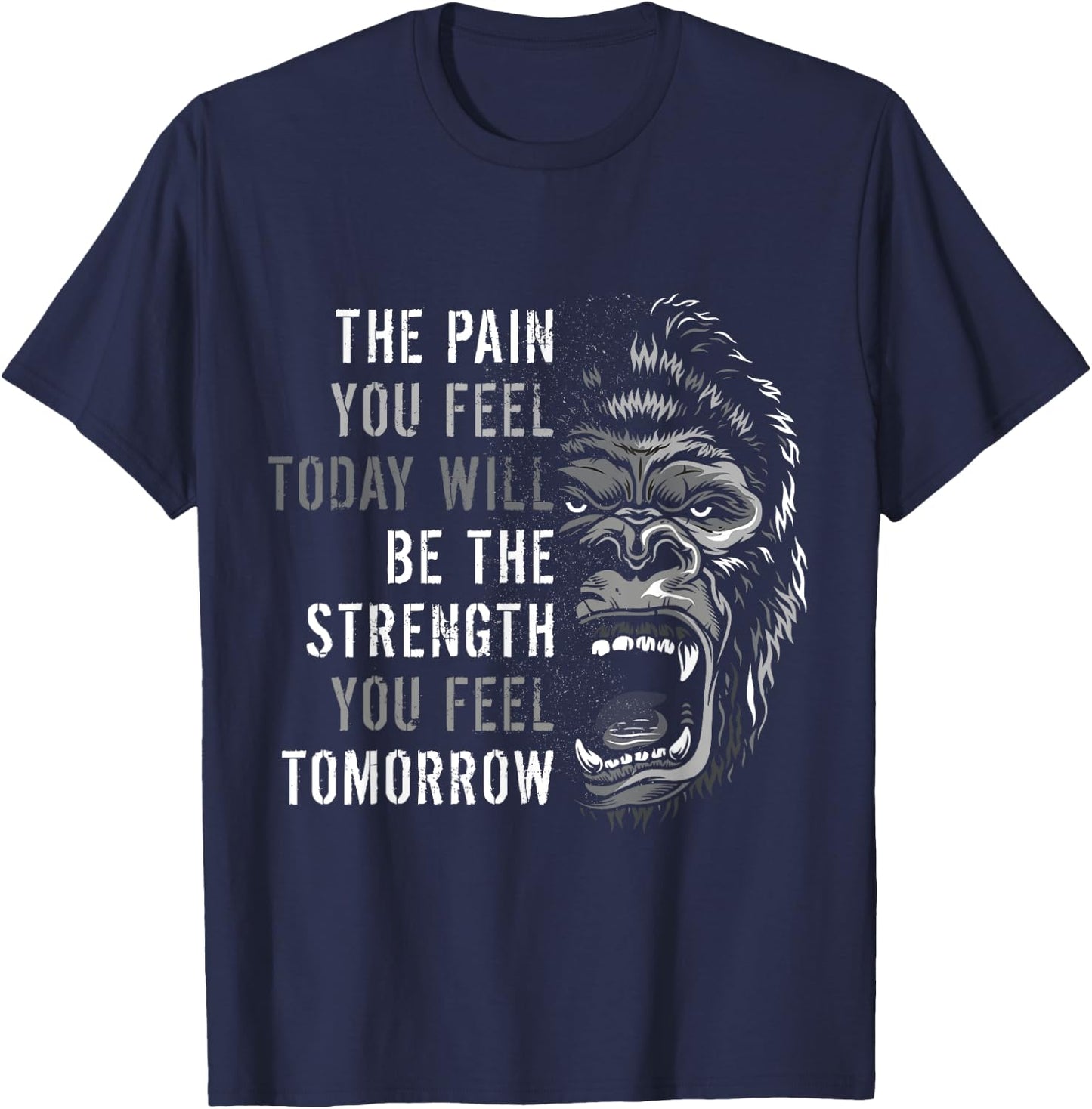Motivation Workout And Gym Quotes Gorilla Mindset Training T-Shirt - T-Shirt | Navy