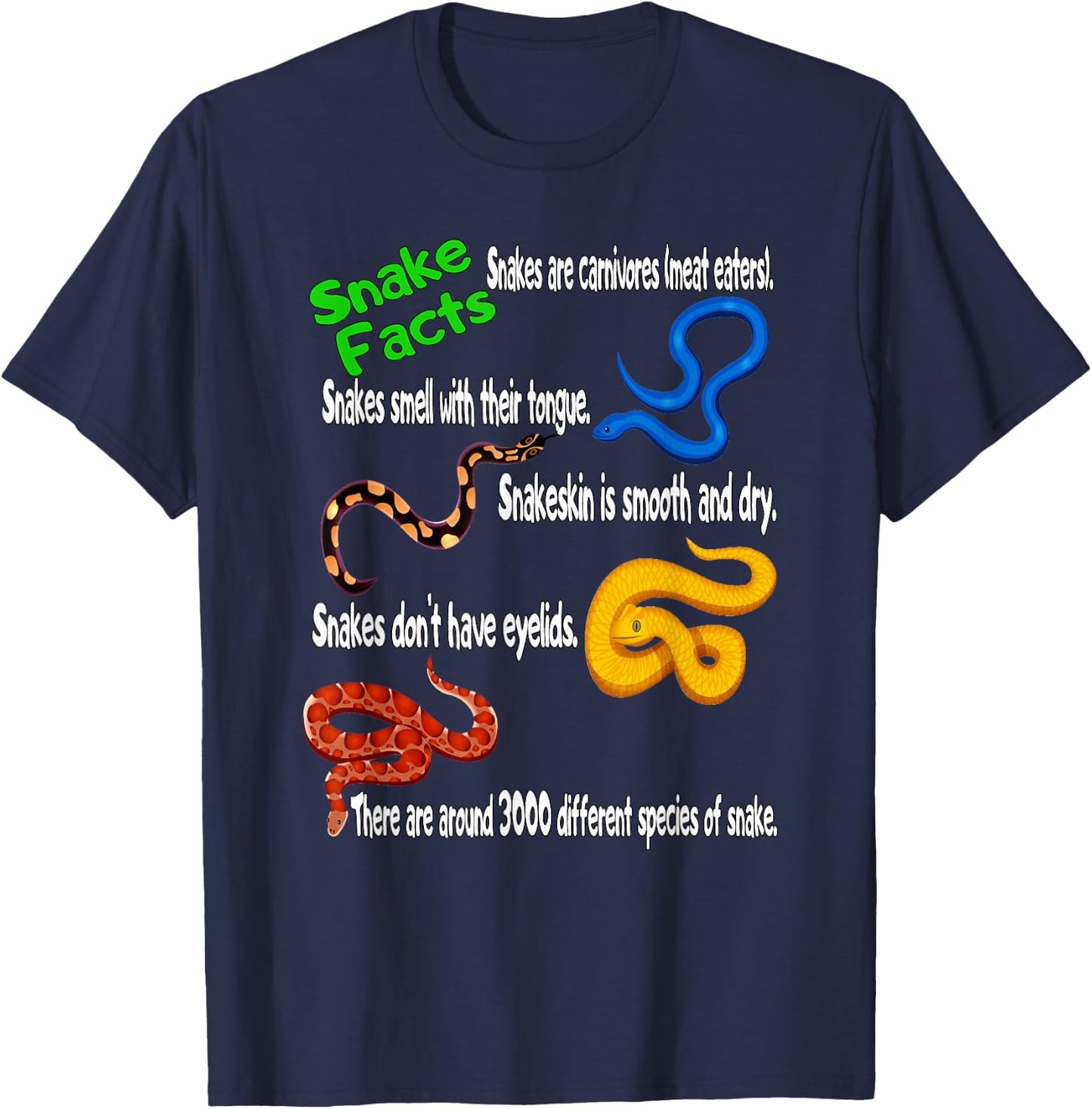 Snake Facts & Funny Boy Girl Toddler Snake Lover T-Shirt - T-Shirt | Navy