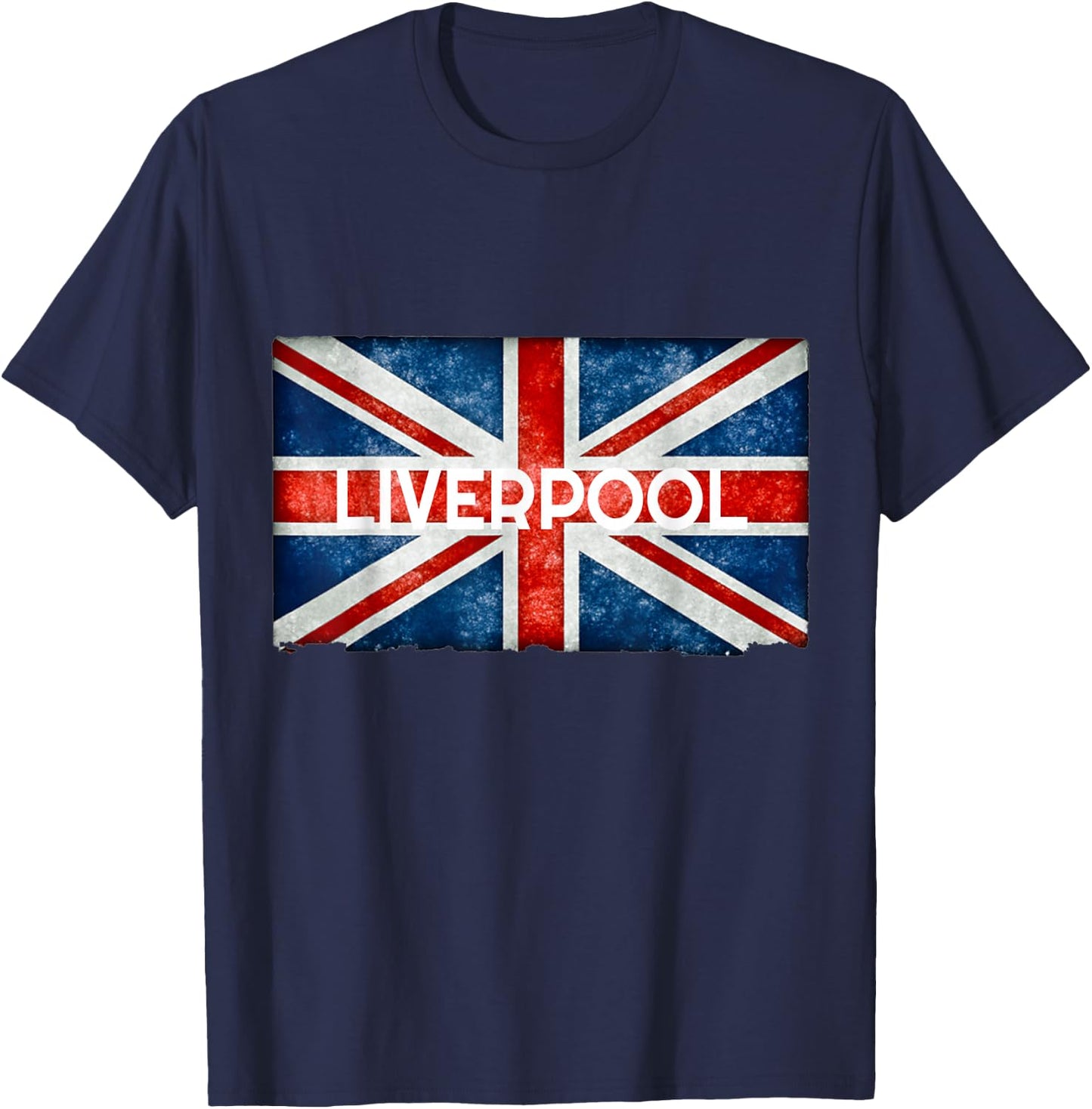Liverpool England UK Flag,. and Souvenir T-Shirt - T-Shirt | Navy