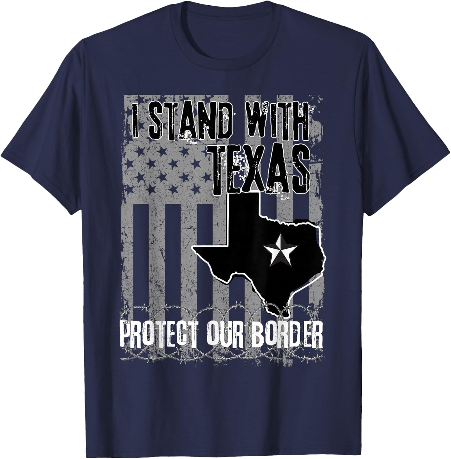I Stand With Texas T-Shirt - T-Shirt | Navy