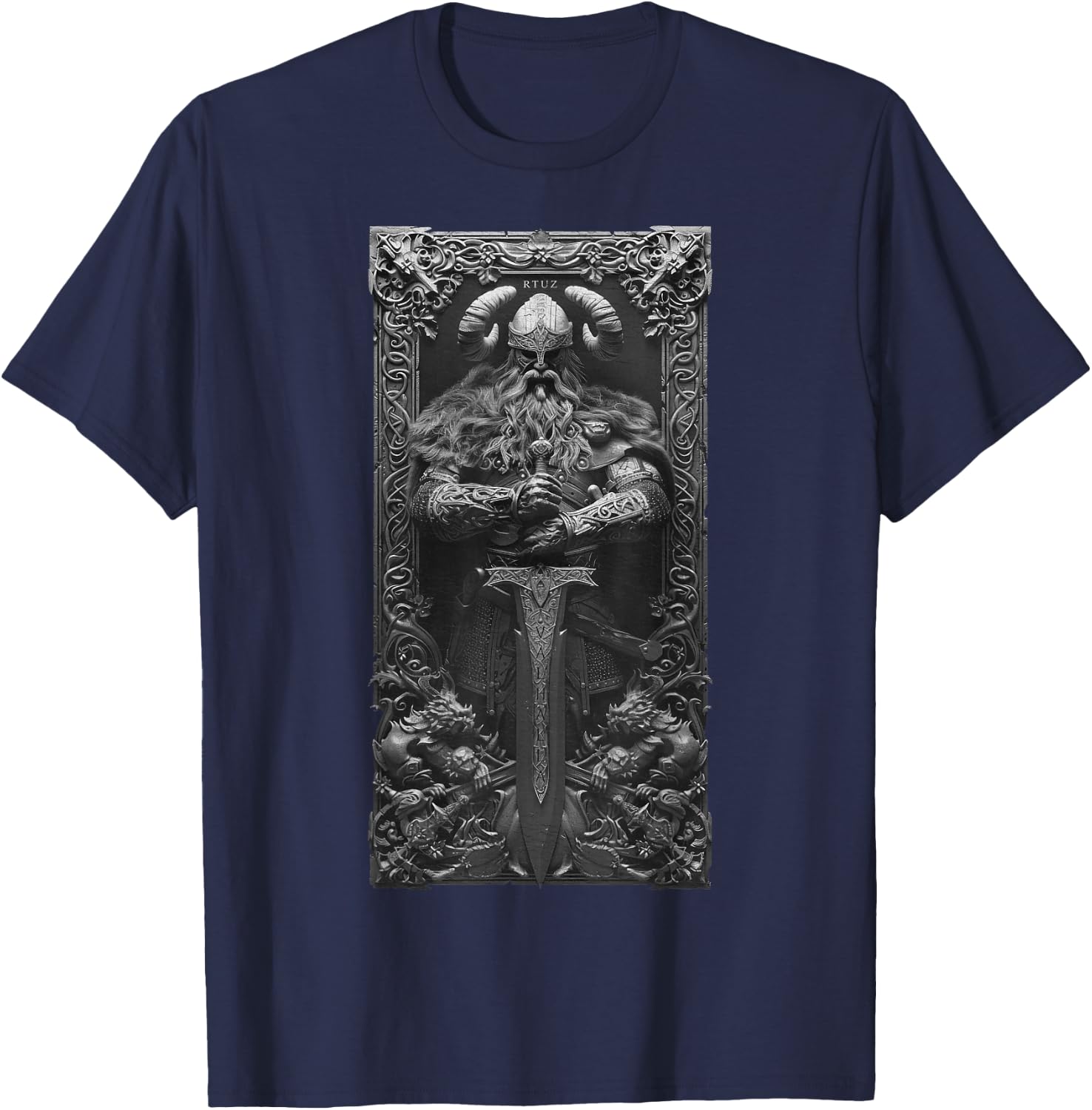 Valhalla Odin Thor Runes Viking Helmet Warrior Viking T-Shirt - T-Shirt | Navy