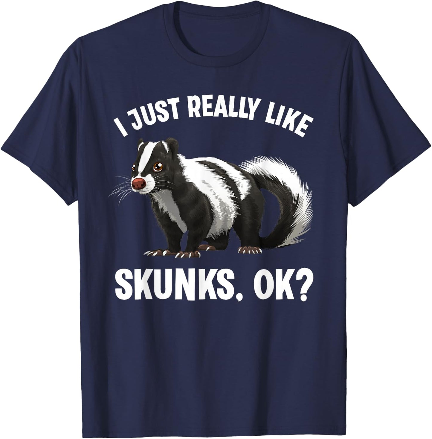 Cool Skunk Art Women Kids Skunk Animal Skunk Lovers T-Shirt - T-Shirt | Navy